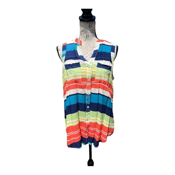 Anthropologie Maeve button down sleeveless top size 12 - Picture 4 of 8